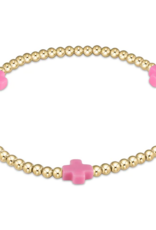 ENEWTON DESIGN Signature Cross Gold Pattern 3mm Bead Bracelet - Bright Pink