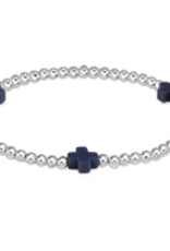ENEWTON DESIGN Signature Cross Sterling Silver Pattern 3mm Bead Bracelet - Navy