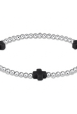ENEWTON DESIGN Signature Cross Sterling Silver Pattern 3mm Bead Bracelet - Onyx