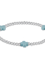 ENEWTON DESIGN Signature Cross Sterling Silver Pattern 3mm Bead Bracelet - Turquoise