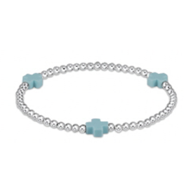 ENEWTON DESIGN Signature Cross Sterling Silver Pattern 3mm Bead Bracelet - Turquoise