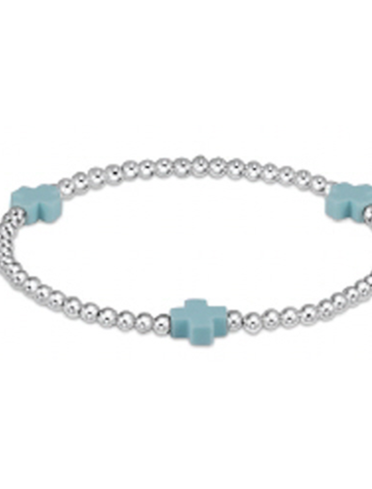ENEWTON DESIGN Signature Cross Sterling Silver Pattern 3mm Bead Bracelet - Turquoise