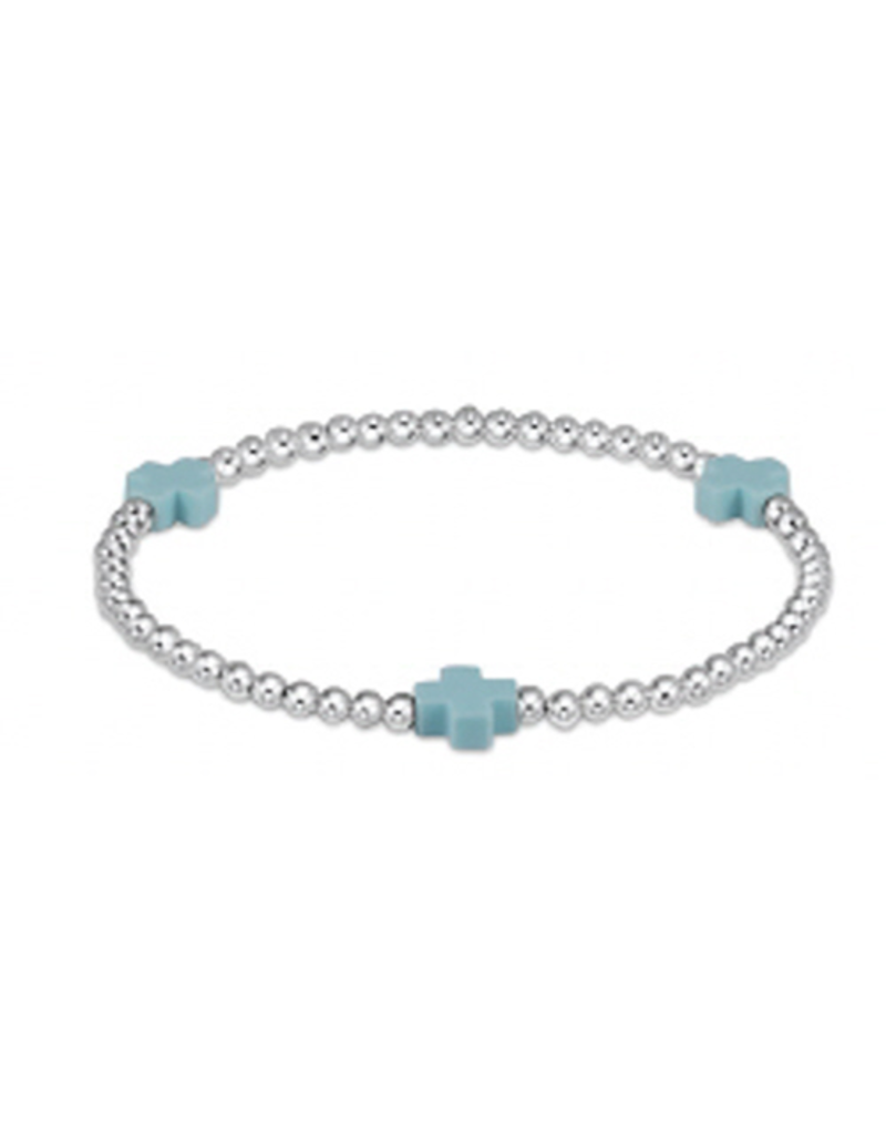 ENEWTON DESIGN Signature Cross Sterling Silver Pattern 3mm Bead Bracelet - Turquoise