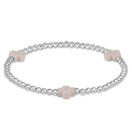 ENEWTON DESIGN Signature Cross Sterling Silver Pattern 3mm Bead Bracelet - Off White