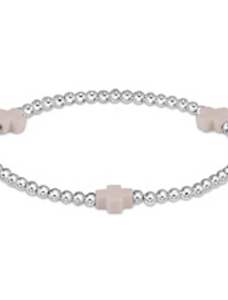 ENEWTON DESIGN Signature Cross Sterling Silver Pattern 3mm Bead Bracelet - Off White