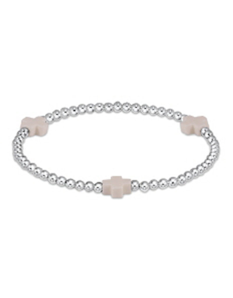 ENEWTON DESIGN Signature Cross Sterling Silver Pattern 3mm Bead Bracelet - Off White