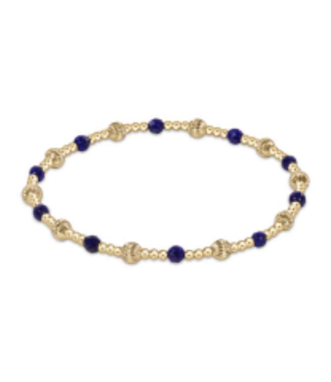 Dignity Sincerity Pattern Bead Bracelet - Lapis/Gold