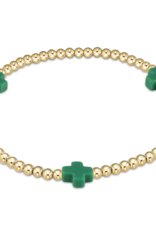 ENEWTON DESIGN Signature Cross Gold Pattern 3mm Bead Bracelet - Emerald