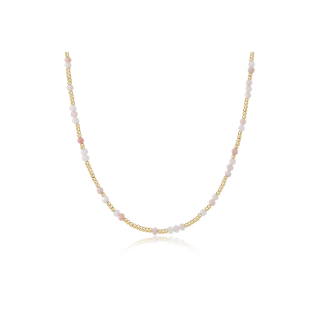 Hope Unwritten Gemstone 15" Choker Necklace - Pink Opal