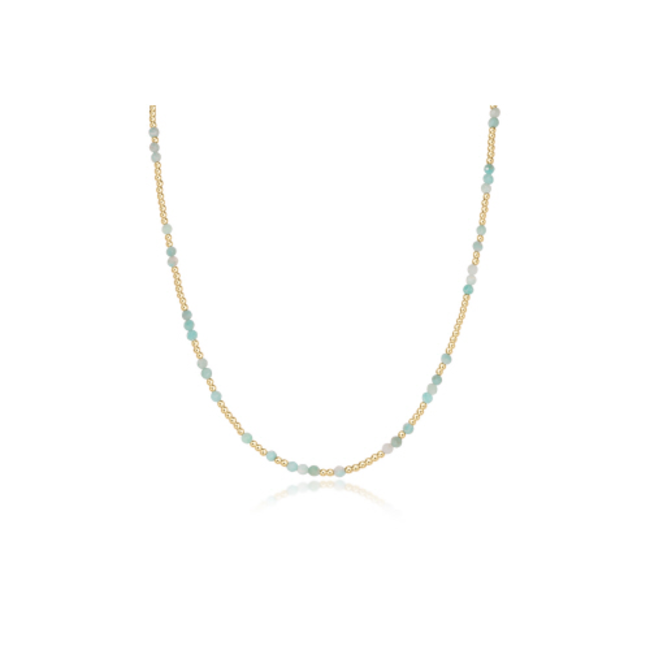 Hope Unwritten Gemstone 15" Choker Necklace - Amazonite