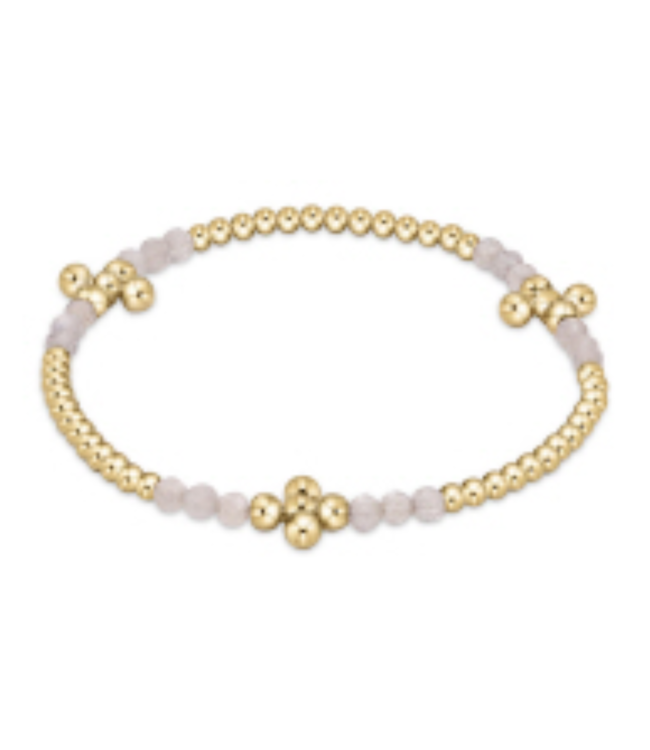 Signature Cross Bliss Pattern 2.5mm Bead Bracelet - Labradorite/Gold