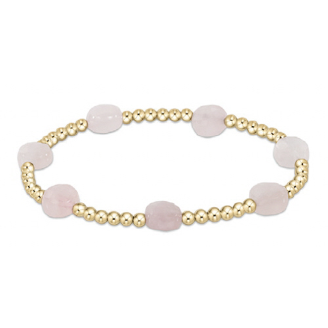Admire 3mm Bead Bracelet - Pink Opal/Gold