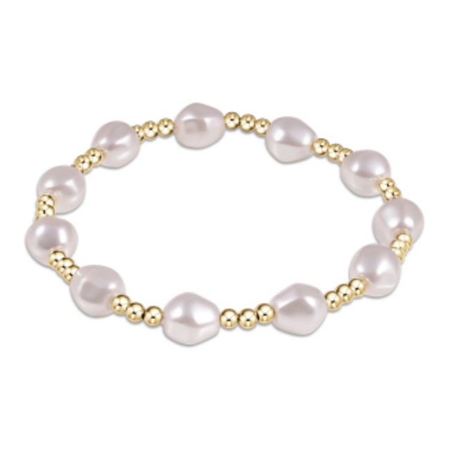 Admire 3mm Bead Bracelet - Pearl/Gold