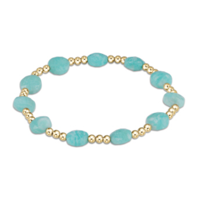 Admire 3mm Bead Bracelet - Amazonite/Gold