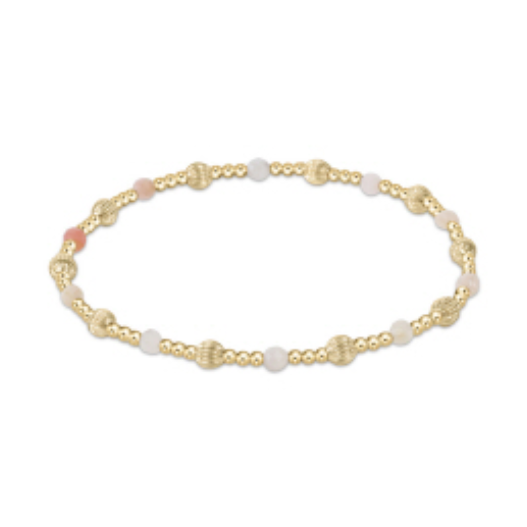 eNewton Dignity Sincerity Pattern Bead Bracelet - Pink Opal/Gold - Her ...
