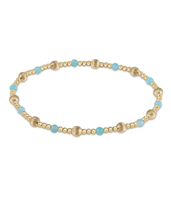 Dignity Sincerity Pattern Bead Bracelet - Amazonite/Gold