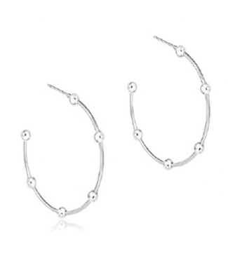 ENEWTON DESIGN Simplicity 4mm Beaded 1.5" Post Hoop Earring - Silver