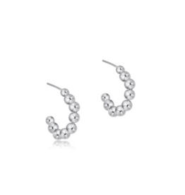 ENEWTON DESIGN Classic 4mm Beaded 1" Post Hoop Earrings in Silver