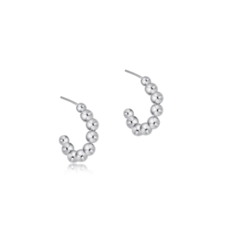 ENEWTON DESIGN Classic 4mm Beaded 1" Post Hoop Earrings - Silver