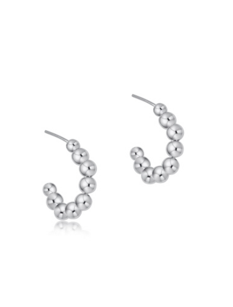 ENEWTON DESIGN Classic 4mm Beaded 1" Post Hoop Earrings in Silver