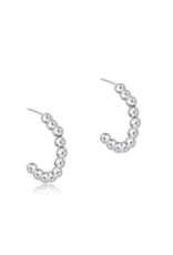 ENEWTON DESIGN Classic 3mm Beaded 1" Post Hoop Earrings in Silver