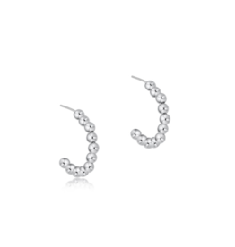 ENEWTON DESIGN Classic 3mm Beaded 1" Post Hoop Earrings - Silver