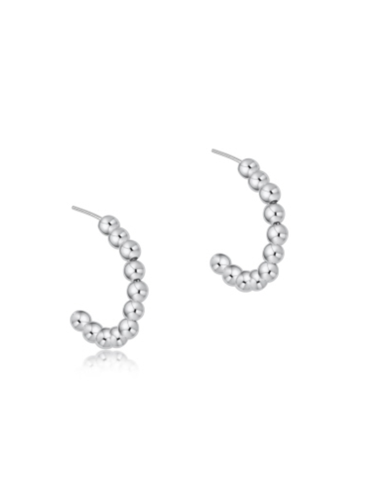 ENEWTON DESIGN Classic 3mm Beaded 1" Post Hoop Earrings - Silver