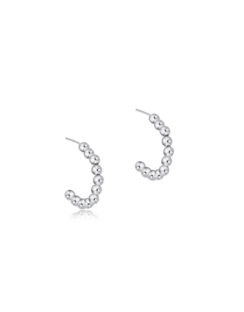 ENEWTON DESIGN Classic 3mm Beaded 1" Post Hoop Earrings in Silver