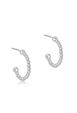 ENEWTON DESIGN Classic 2mm Beaded 1" Post Hoop Earrings in Silver