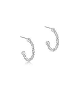 ENEWTON DESIGN Classic 2mm Beaded 1" Post Hoop Earrings in Silver