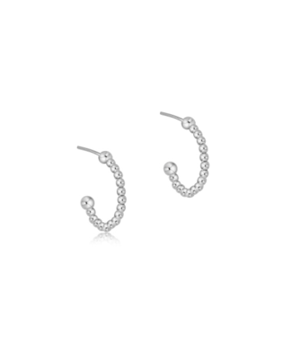 ENEWTON DESIGN Classic 2mm Beaded 1" Post Hoop Earrings - Silver