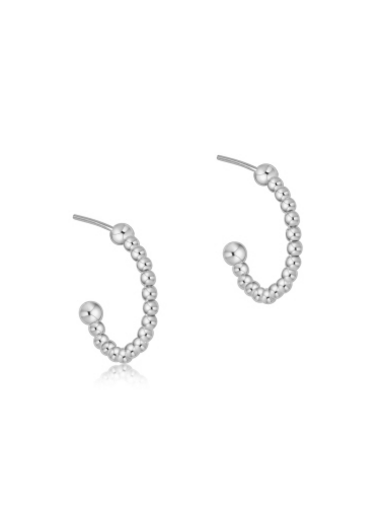 ENEWTON DESIGN Classic 2mm Beaded 1" Post Hoop Earrings in Silver