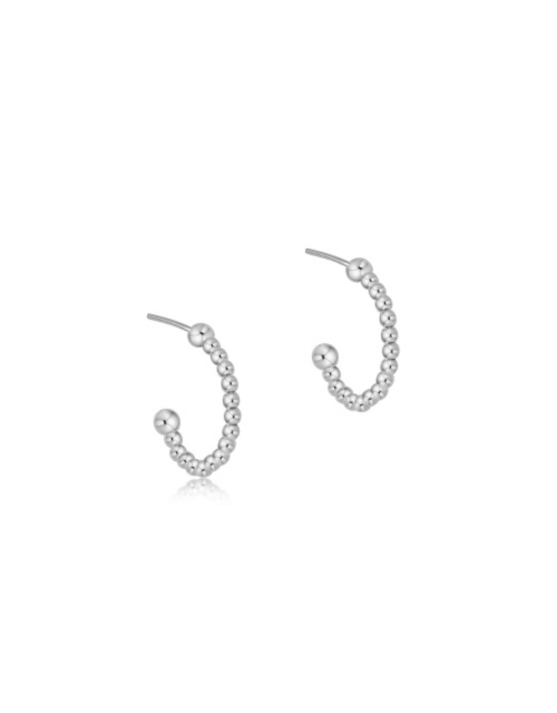 ENEWTON DESIGN Classic 2mm Beaded 1" Post Hoop Earrings in Silver