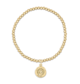 ENEWTON DESIGN Classic 3mm Bead Bracelet - Gold Protection Disc Charm
