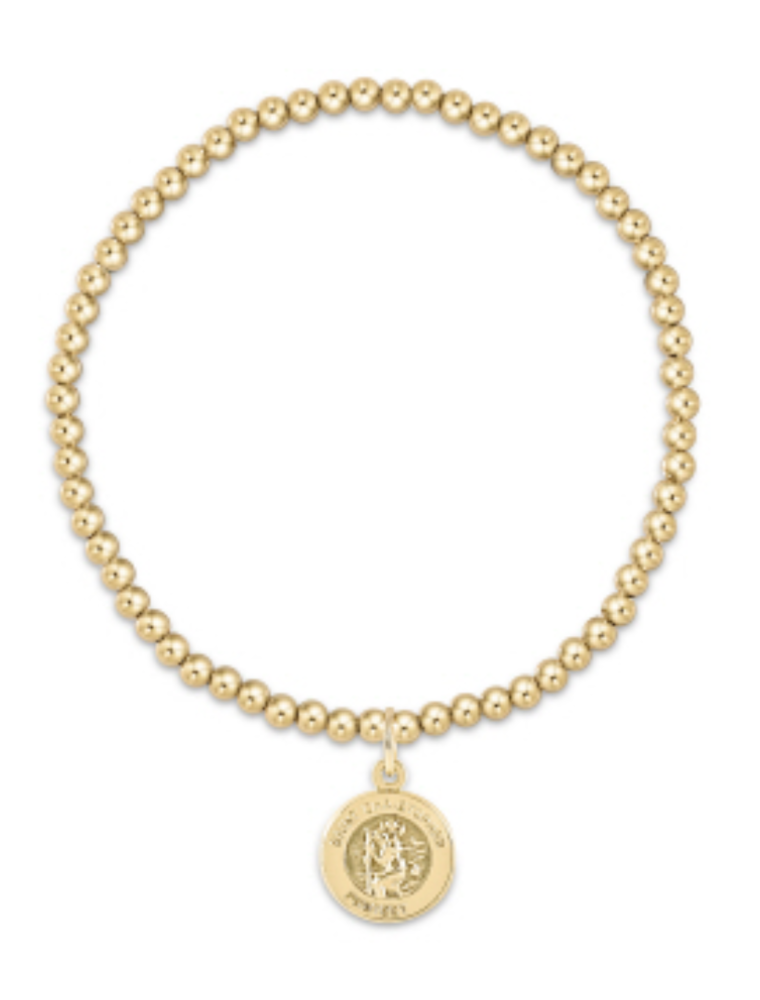 ENEWTON DESIGN Classic 3mm Bead Bracelet - Gold Protection Disc Charm