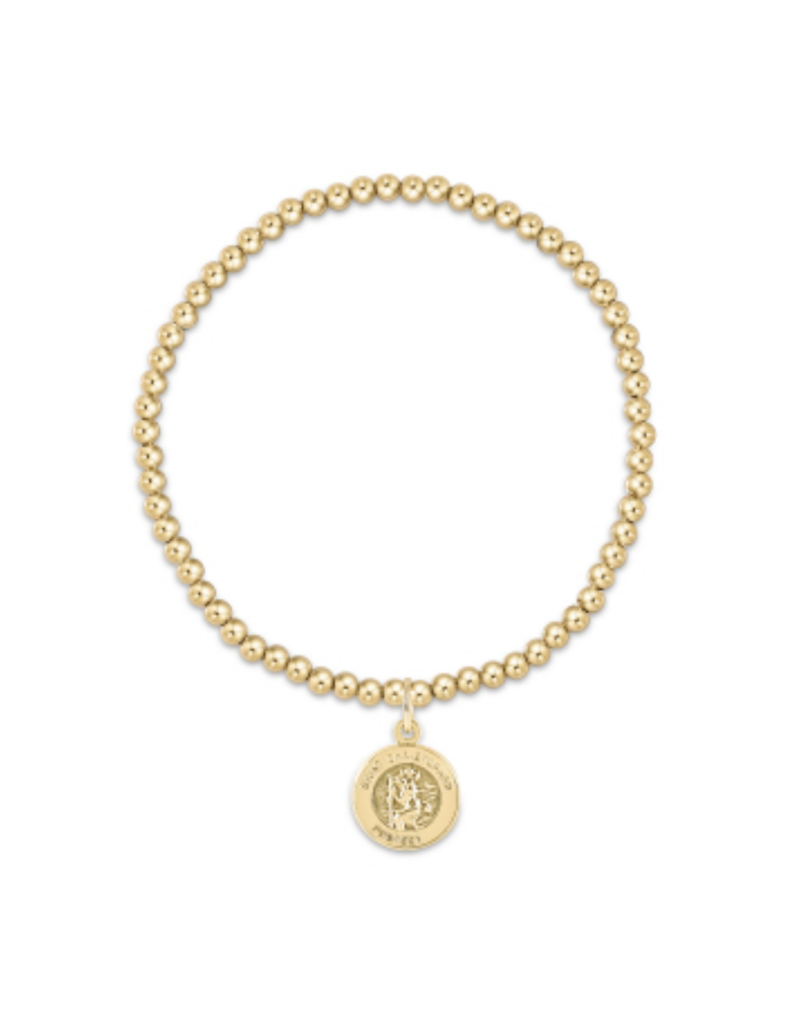 ENEWTON DESIGN Classic 3mm Bead Bracelet - Gold Protection Disc Charm