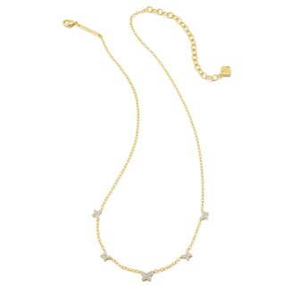 KENDRA SCOTT DESIGN Lillia Crystal Butterfly Gold Strand Necklace in White Crystal
