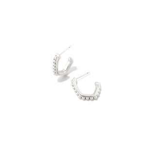 KENDRA SCOTT DESIGN Lonnie Beaded Huggie Earrings in Silver
