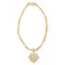 Gold Pearl Surround Guardian Angel Necklace