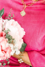 POWERBEADS BY JEN Gold Jen's White Enameled Mary Cross Toggle Bracelet