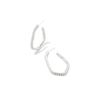 KENDRA SCOTT DESIGN Lonnie Beaded Hoop Earrings in Silver