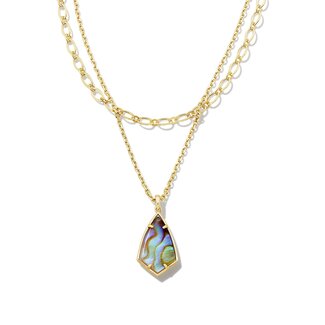 KENDRA SCOTT DESIGN Camry Gold Multi Strand Necklace in Iridescent Abalone