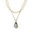 Camry Gold Multi Strand Necklace in Iridescent Abalone