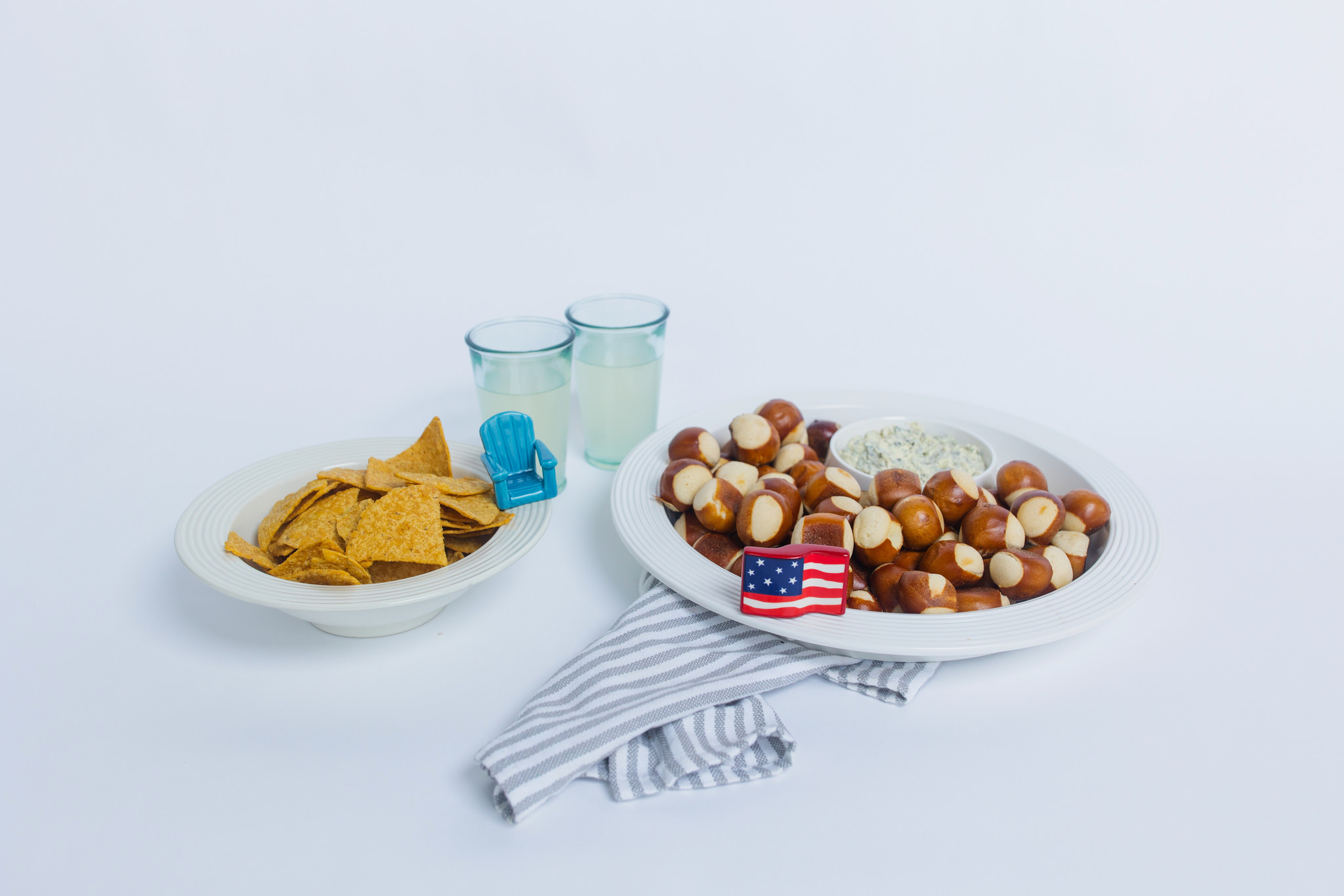 Nora Fleming Pinstripes Melamine Chip & Dip Her Hide Out