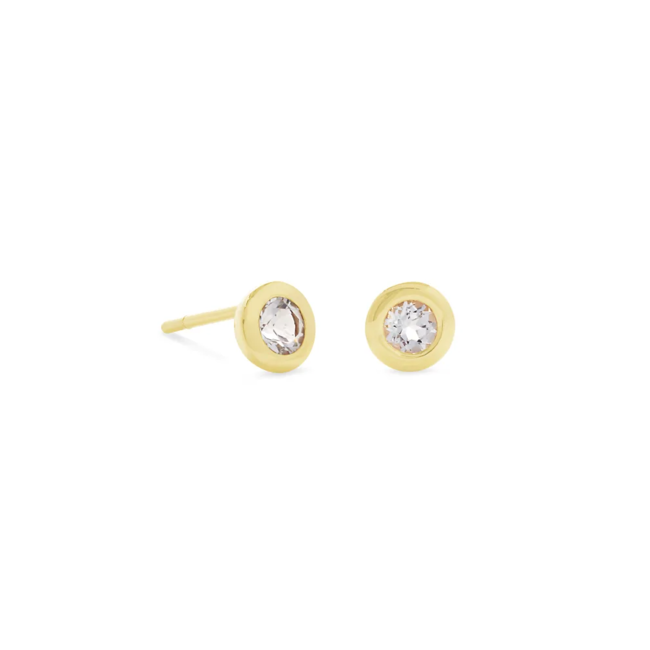 Ari Heart Stud Earrings In 18k Gold Vermeil