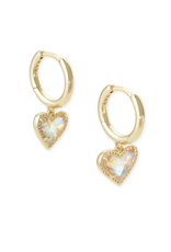KENDRA SCOTT DESIGN Ari Heart Gold Huggie Earrings in Dichroic Glass