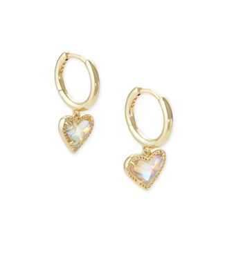 KENDRA SCOTT DESIGN Ari Heart Gold Huggie Earrings in Dichroic Glass