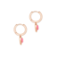 Ari Heart Rose Gold Huggie Earrings in Light Pink Drusy