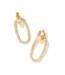 Danielle Gold Convertible Link Earrings in White Crystal