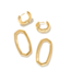 Danielle Gold Convertible Link Earrings in White Crystal